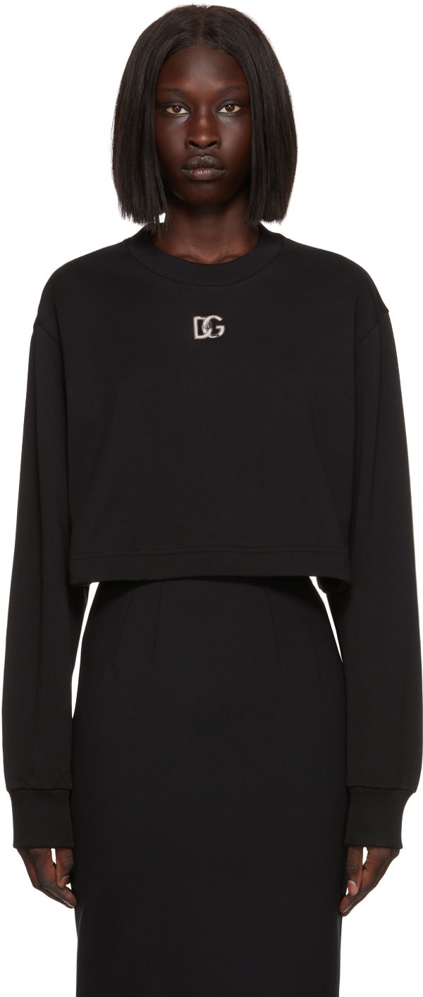 Dolce & Gabbana Black Cropped Sweatshirt