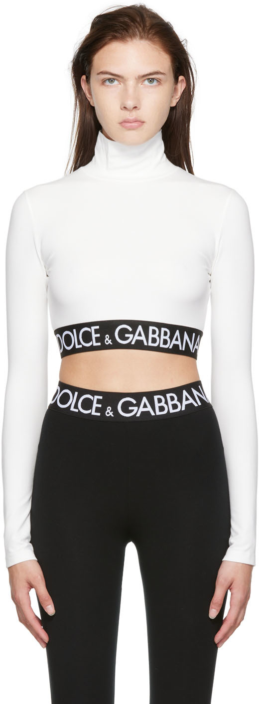 Dolce & Gabbana White Cotton Long Sleeve T-Shirt