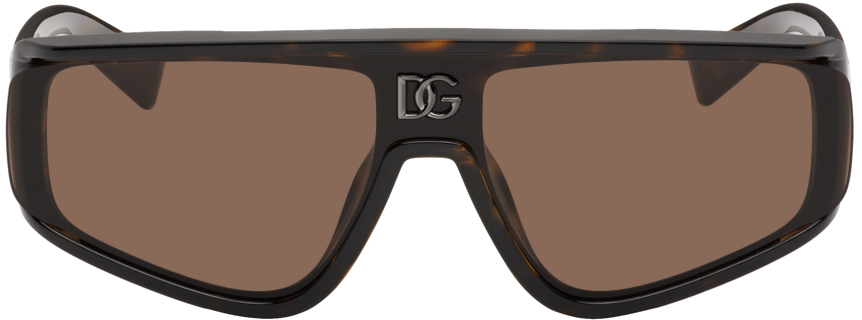 Dolce & Gabbana: Tortoiseshell Crossed Sunglasses | SSENSE