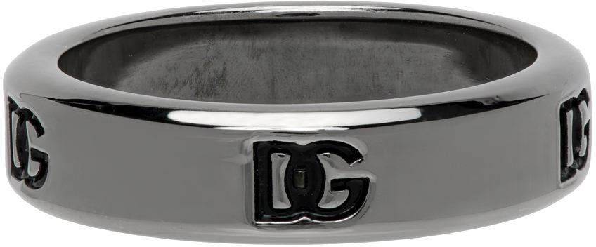 Dolce & Gabbana Gunmetal Logo Ring