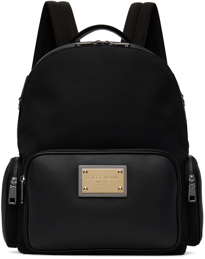 Dolce & Gabbana: Black Nylon & Calfskin Backpack | SSENSE