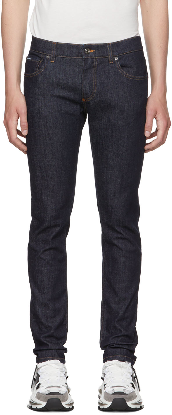 Denim Dolce & Gabbana Homme Vêtements Pantalons & Jeans Jeans Slim Jean slim stretch gris avec boxer male 44 