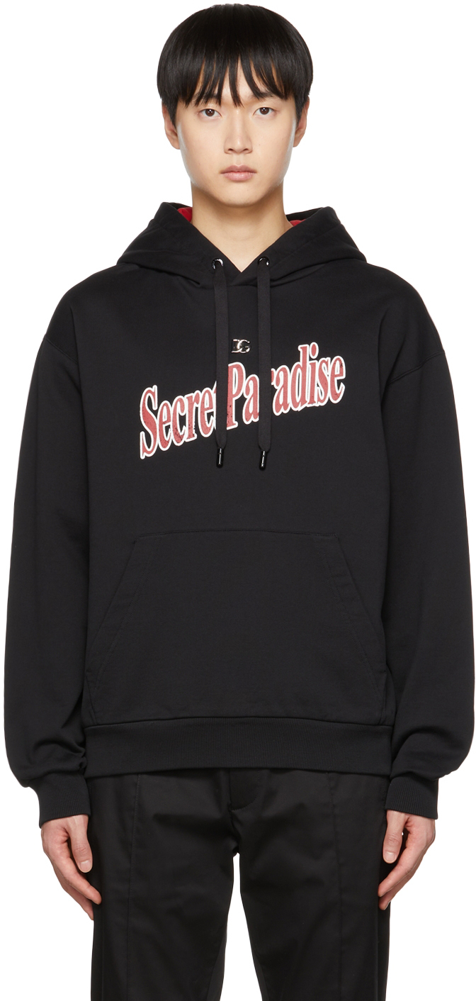 Black Print Hoodie by Dolce & Gabbana on Sale