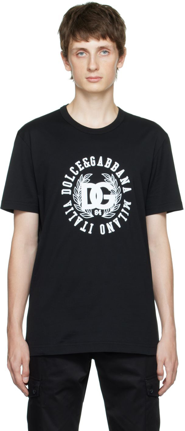 Dolce & Gabbana: ブラック プリント Tシャツ | SSENSE 日本
