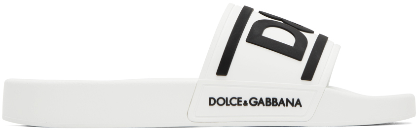 Dolce & Gabbana White Gomma Slides