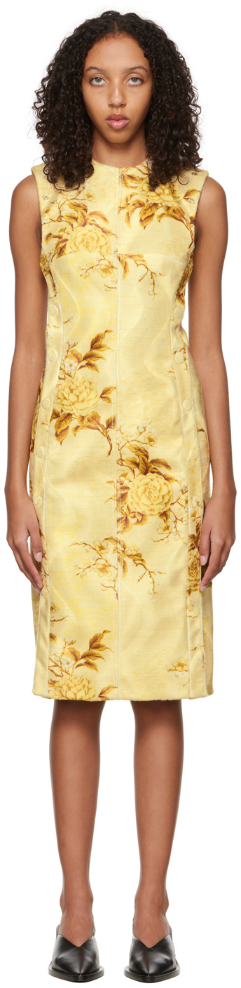 Yellow Floral Midi Dress