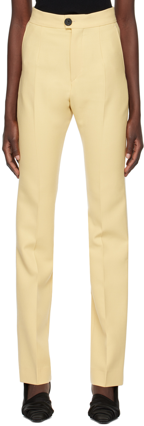 Yellow Slim Leg Trousers