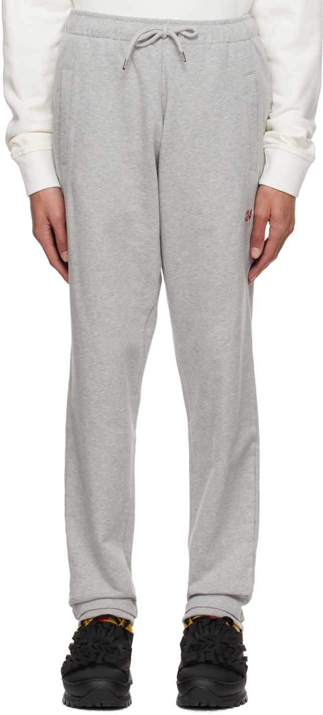 Gray Embroidered Lounge Pants by 424 on Sale