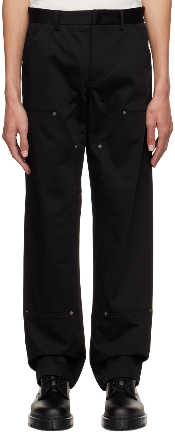 Black Workmen Trousers by 424 on Sale