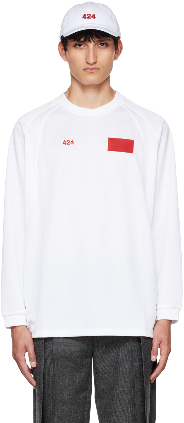 White Patch Long Sleeve T-Shirt Ssense Uomo Abbigliamento Top e t-shirt Top 