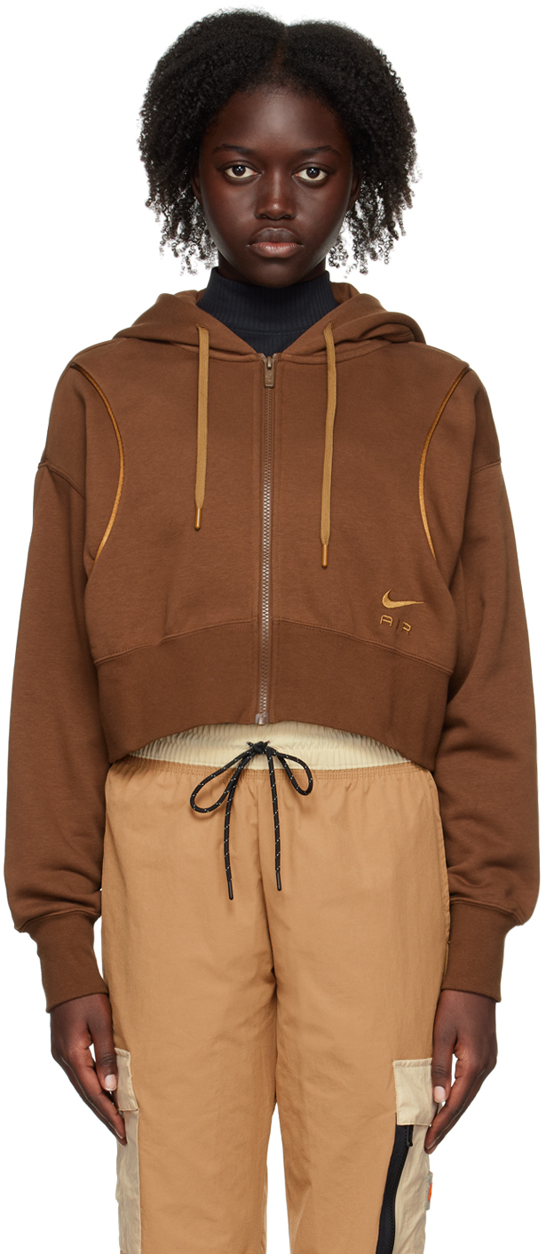 Nike Brown Cropped Hoodie