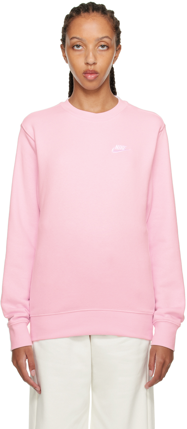 Nike Pink Sportswear Club Sweatshirt In Pink Foam /white