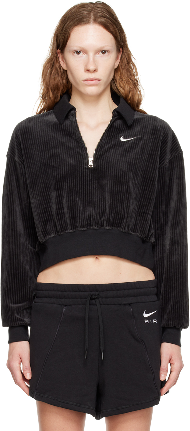 Nike Black Sportswear Cropped Polo