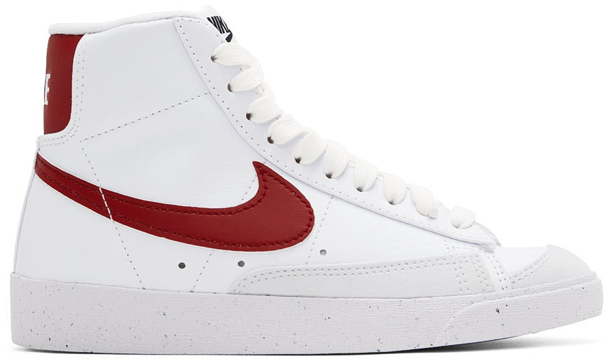 Nike White & Red Blazer Mid '77 High-Top Sneakers