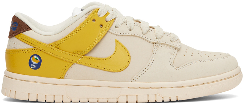 Nike Dunk Low Lx Suede-trimmed Leather Sneakers In Coconut Milk/vivid S