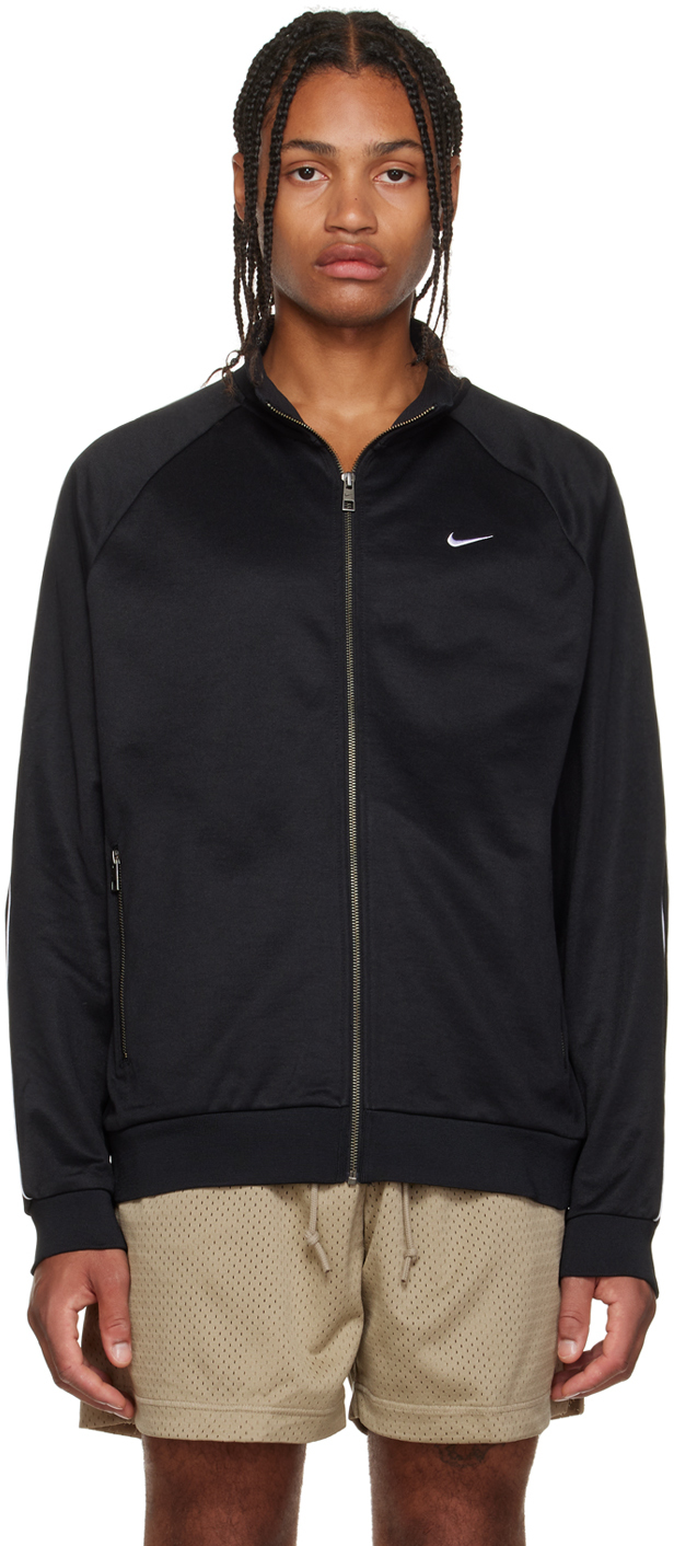 Shop Nike Black Authentics Track Jacket In Black/white/white