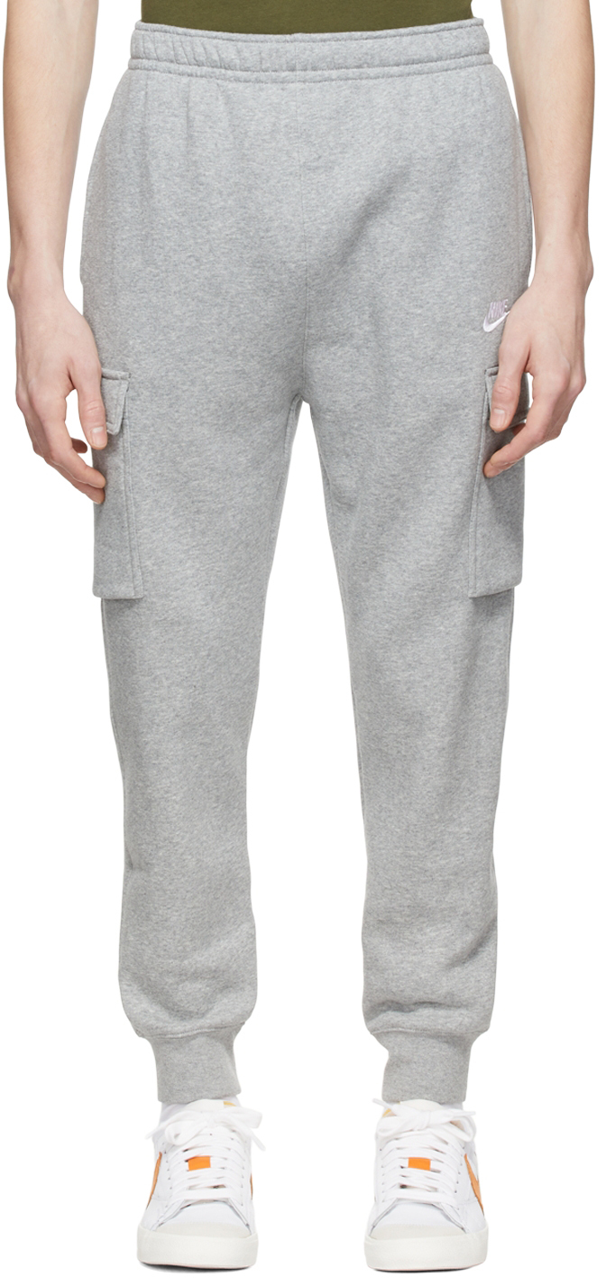 Nike: Gray Sportswear Club Cargo Pants