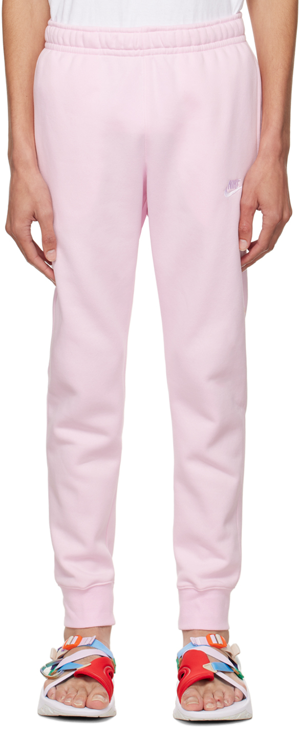 Nike Pink Embroidered Lounge Pants In Pink Foam /pink Foam
