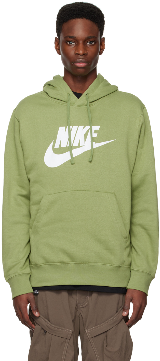 Nike: Green Drawstring Hoodie | SSENSE