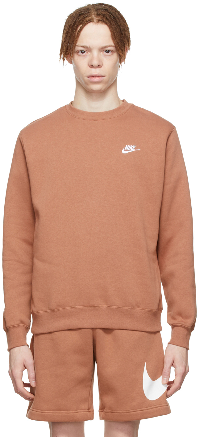 Brown Sportswear Club Sweatshirt By Nike On Sale, 53% OFF