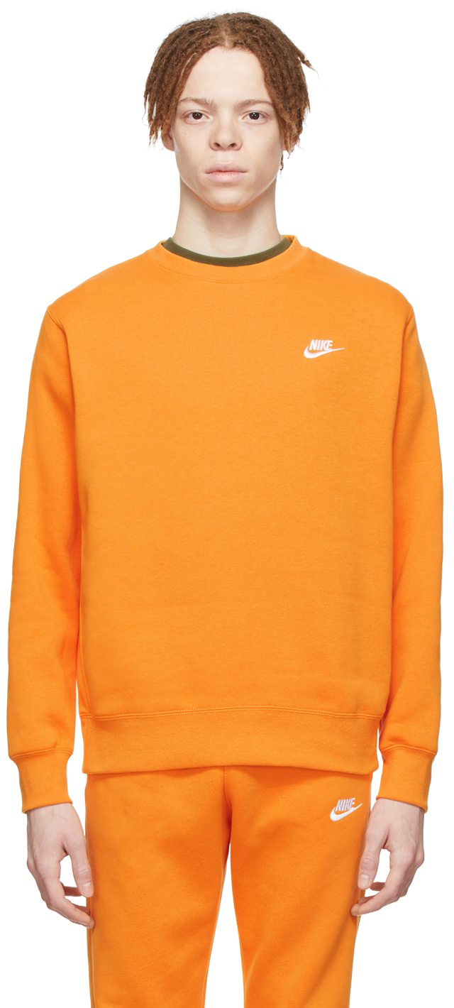 Nike Orange Sportswear Club Sweatshirt