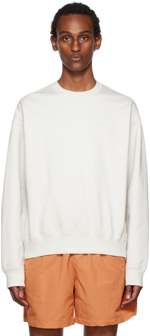 Nike White Solo Swoosh Sweatshirt