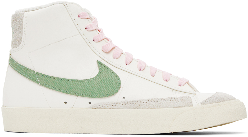 Nike White & Green Blazer '77 Sneakers
