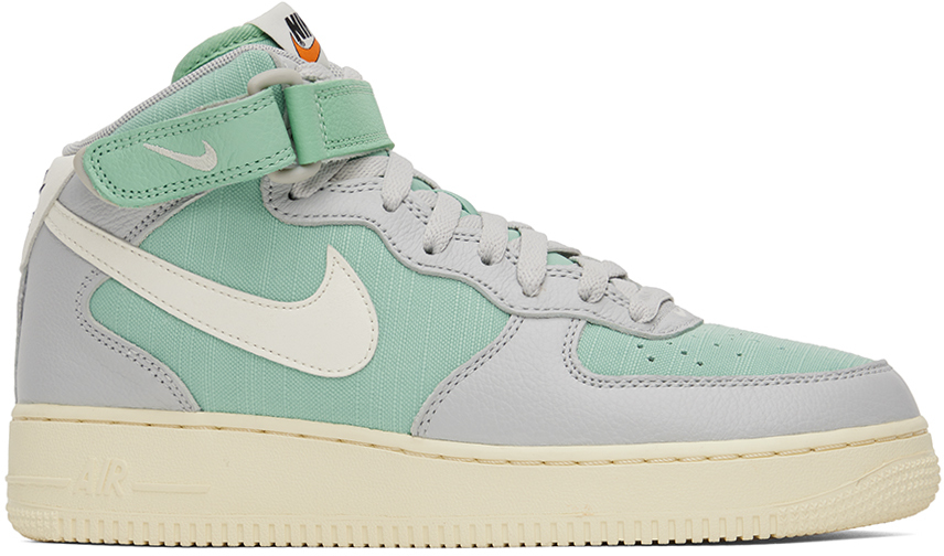 Nike Green & Gray Air Force 1 Mid '07 Sneakers