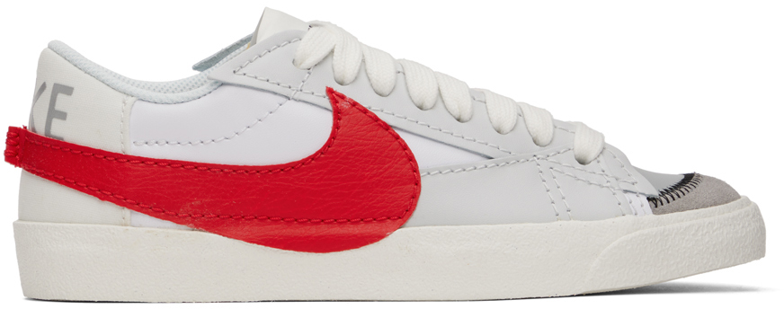Nike White & Red Blazer Low '77 Jumbo Sneakers