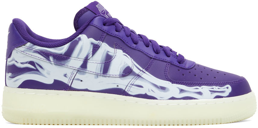 Purple Air Force 1 '07 Skeleton QS Sneakers by Nike on Sale