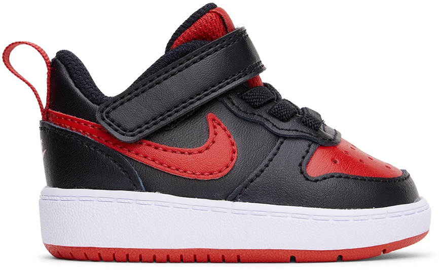 Nike Baby Red & Black Court Borough 2 Low Sneakers
