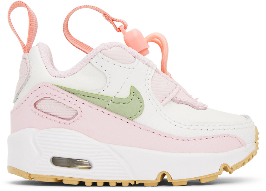 Baby Pink & White Nike Air Max 90 Toggle Sneakers by Nike Sale