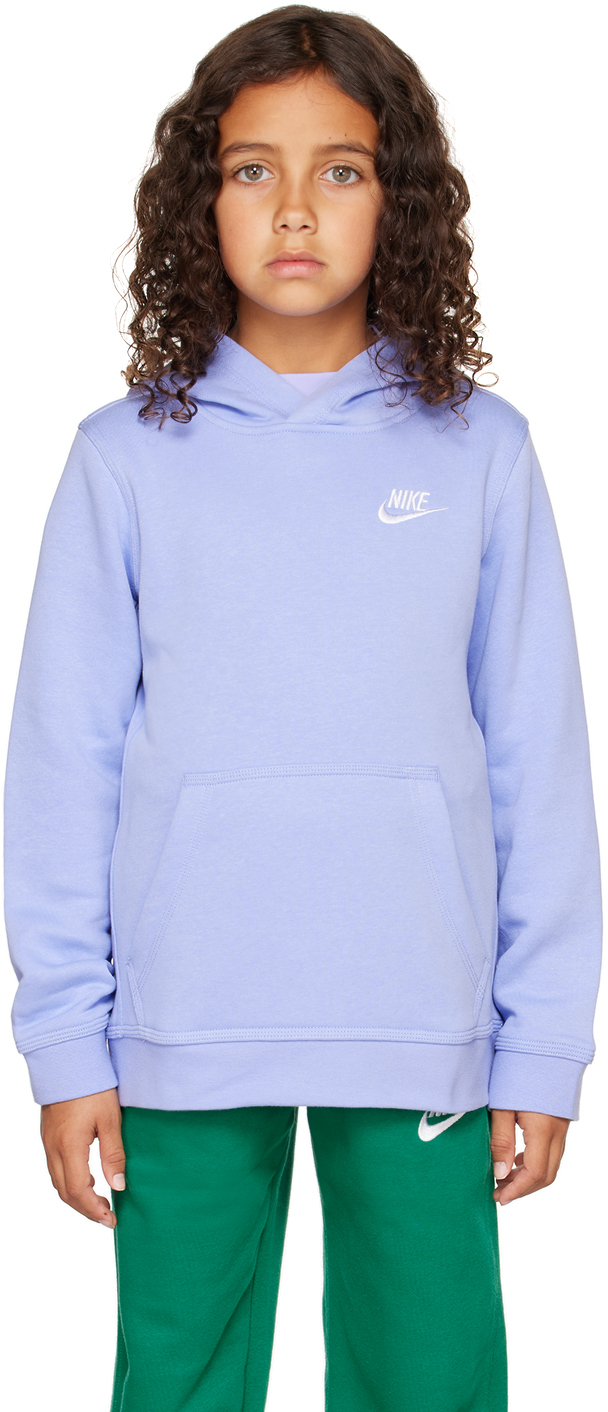 Nike Kids Purple Sportswear Club Pullover Hoodie In Light Thistle/white