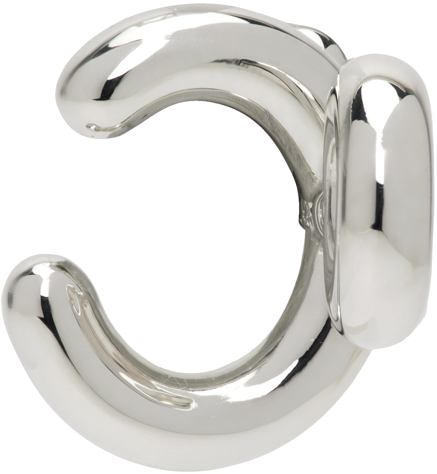 Charlotte Chesnais Silver Binary Chain Single Ear Cuff SSENSE