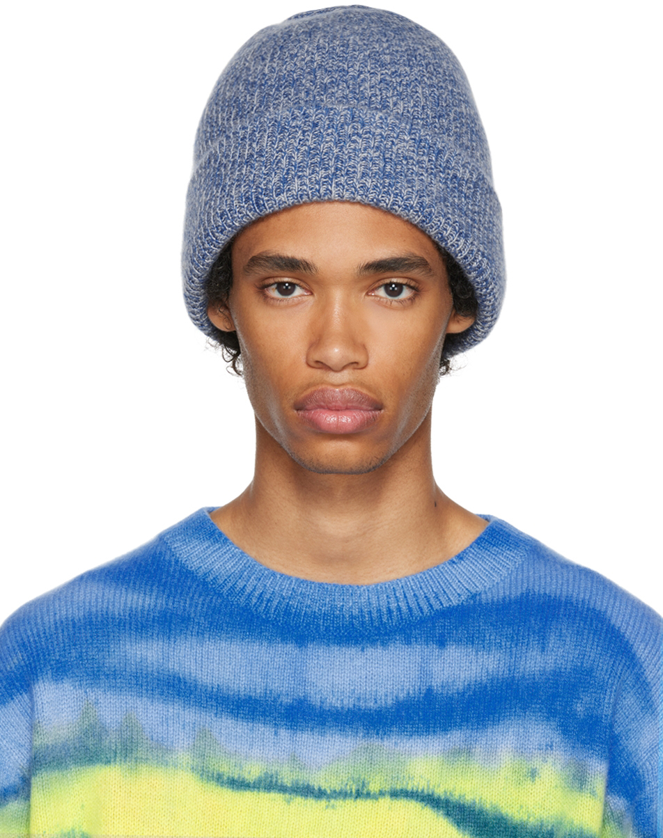 Blue Parker Beanie by The Elder Statesman on Sale