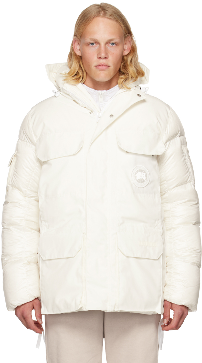 Canada Goose White HUMANATURE Standard Expedition Down Jacket