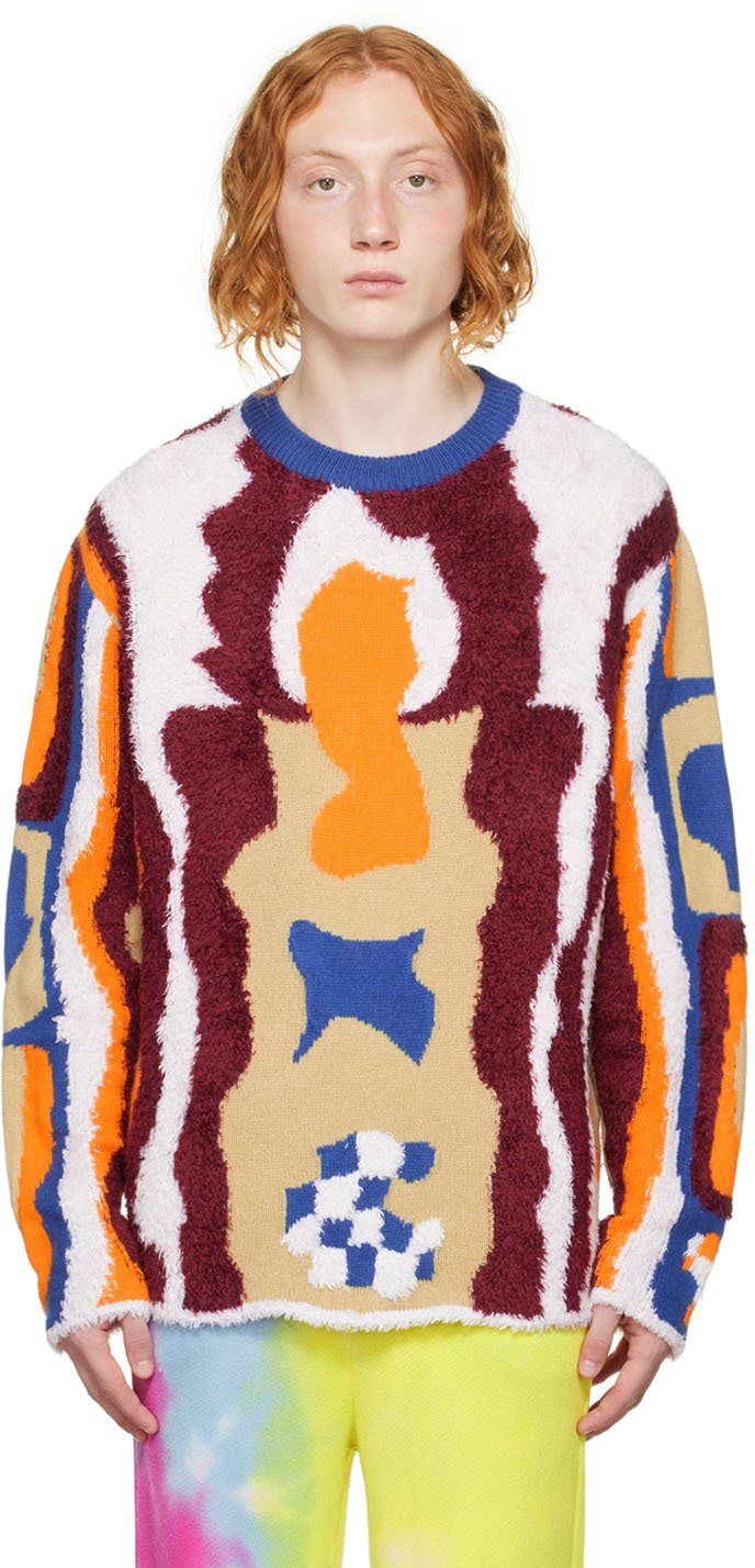 The Elder Statesman: Multicolor Raised Sweater | SSENSE