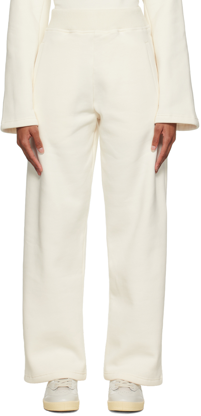 White Ribbed Lounge Pants