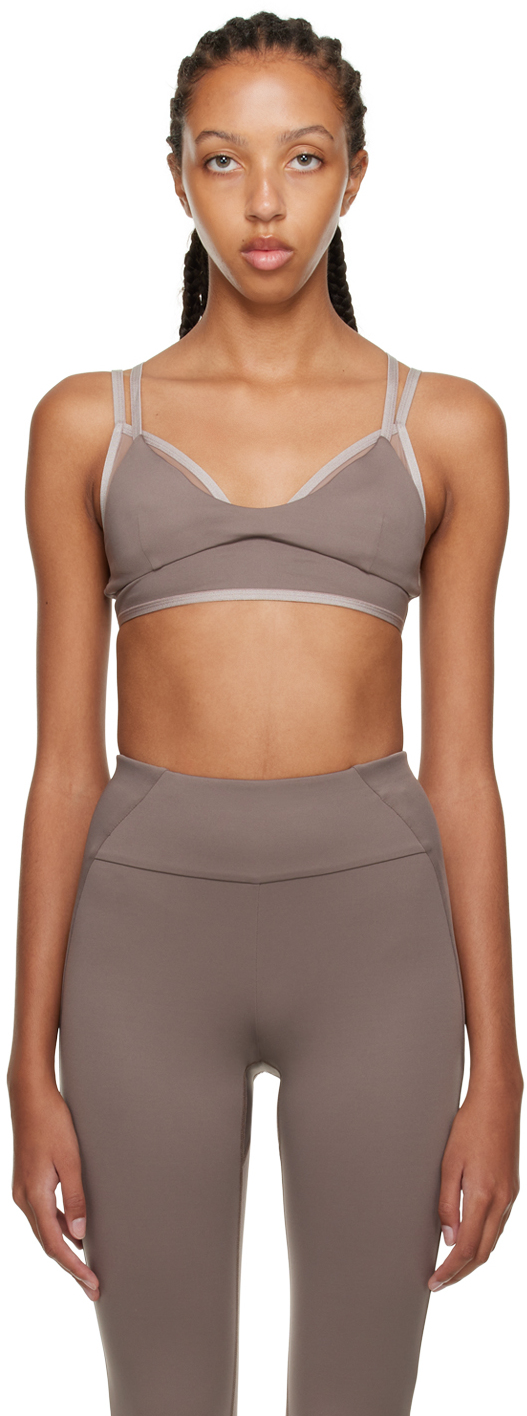 Gray Double Layer Sport Bra