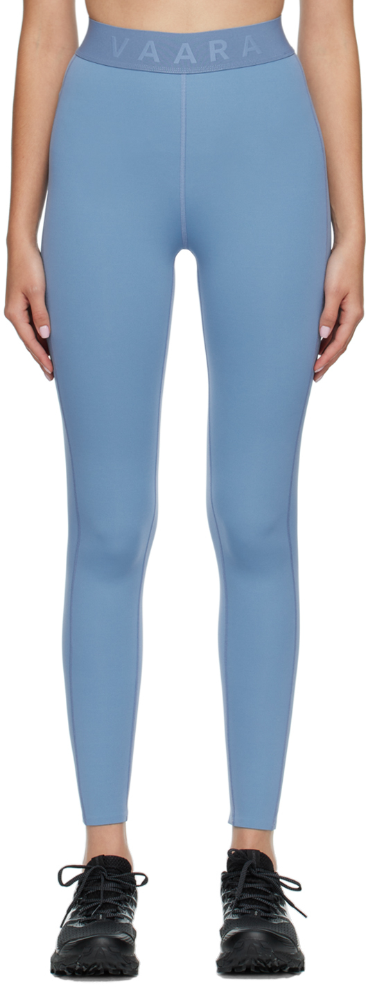 Blue Nylon Sport Leggings