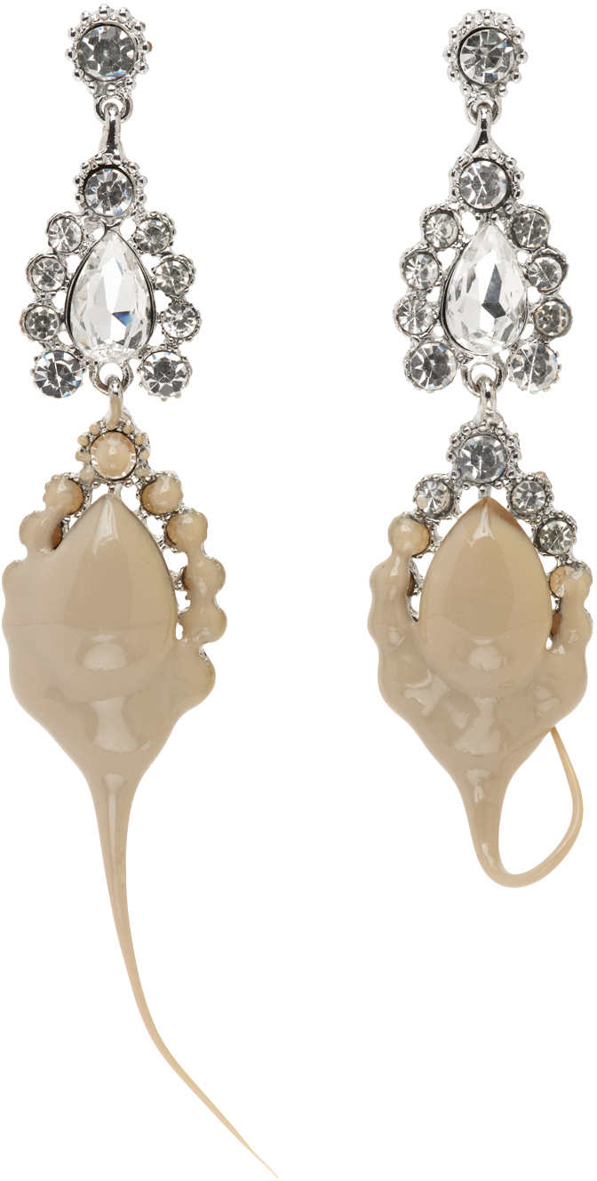 Brown Pearl Cascade Earrings Ssense Donna Accessori Gioielli Orecchini 