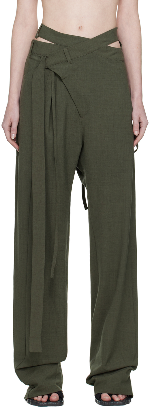 Green Wrap Trousers