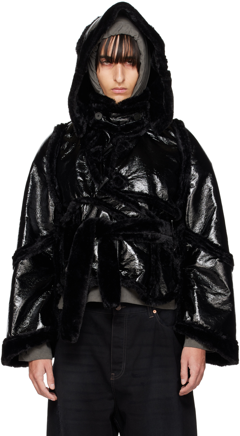 Ottolinger Black Wrap Faux-shearling Coat
