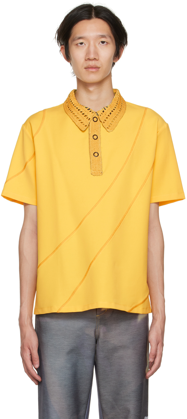 PONDER. ER SSENSE Exclusive Yellow Lane Polo