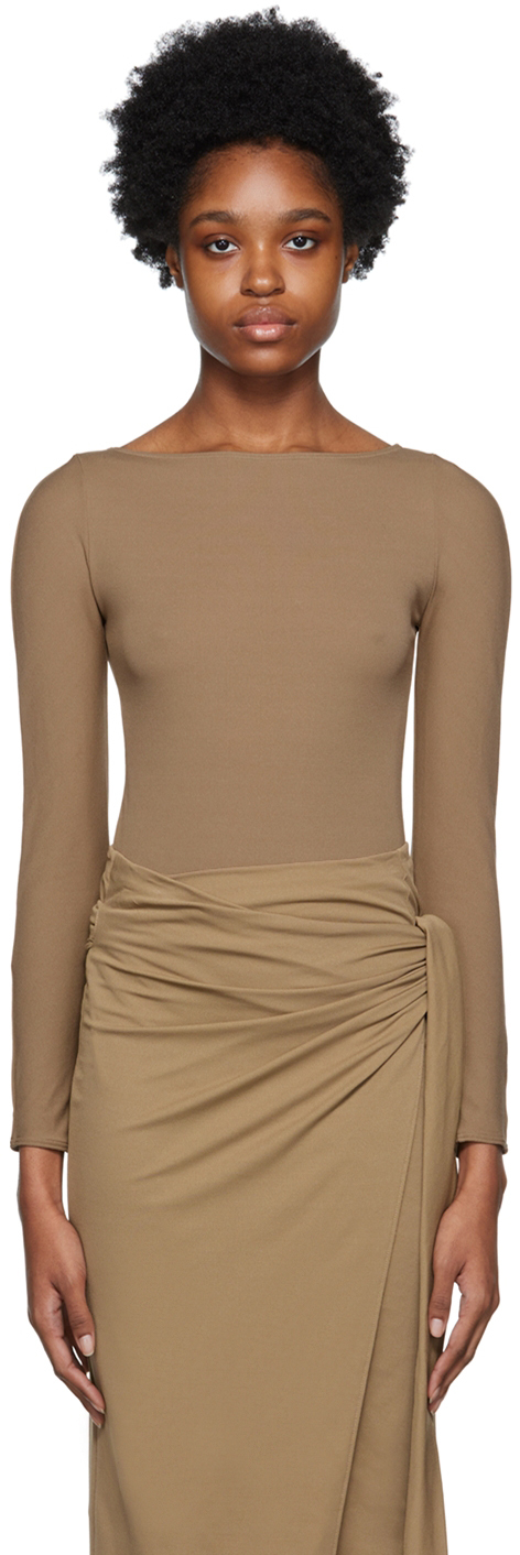 Brown 'The Back-Cut-Out' Bodysuit by Wolford on Sale