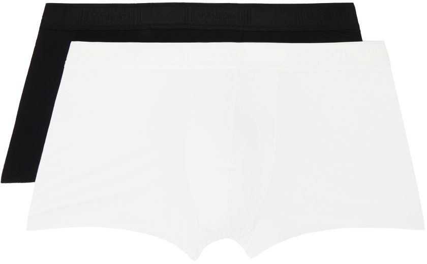 Wolford Two-pack Black & White Pure Briefs In 7426 Logo Black/whit