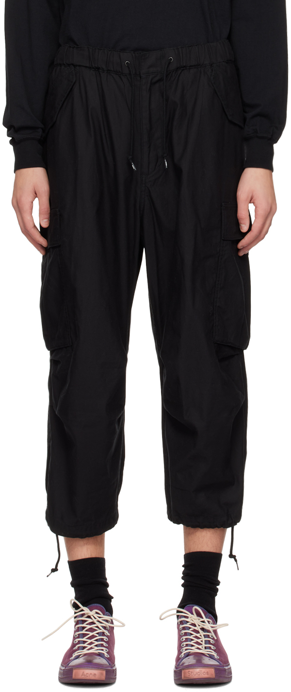 Black Wide Cargo Pants