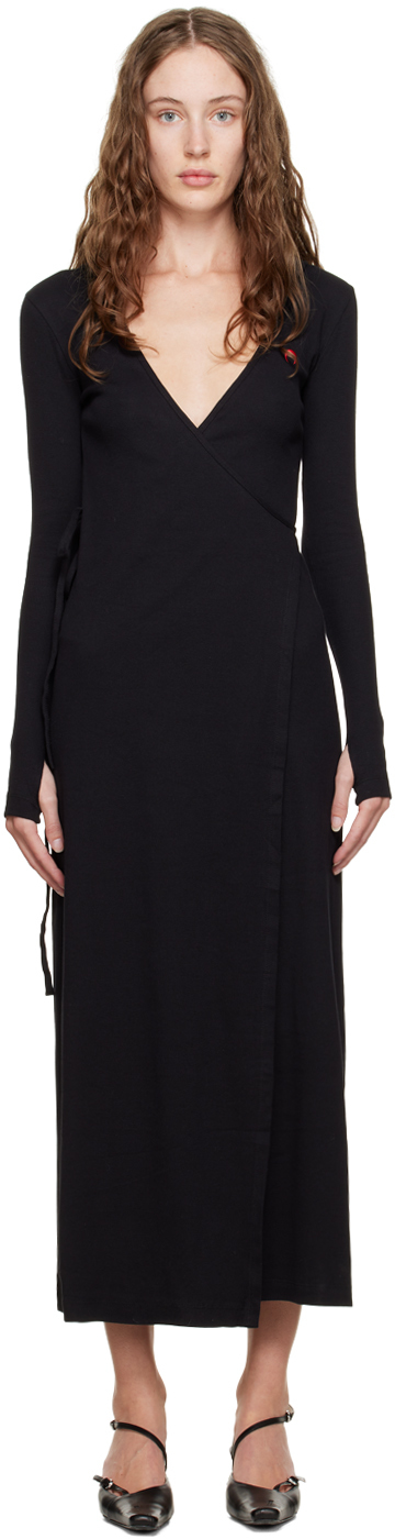 Black Hooded Midi Dress