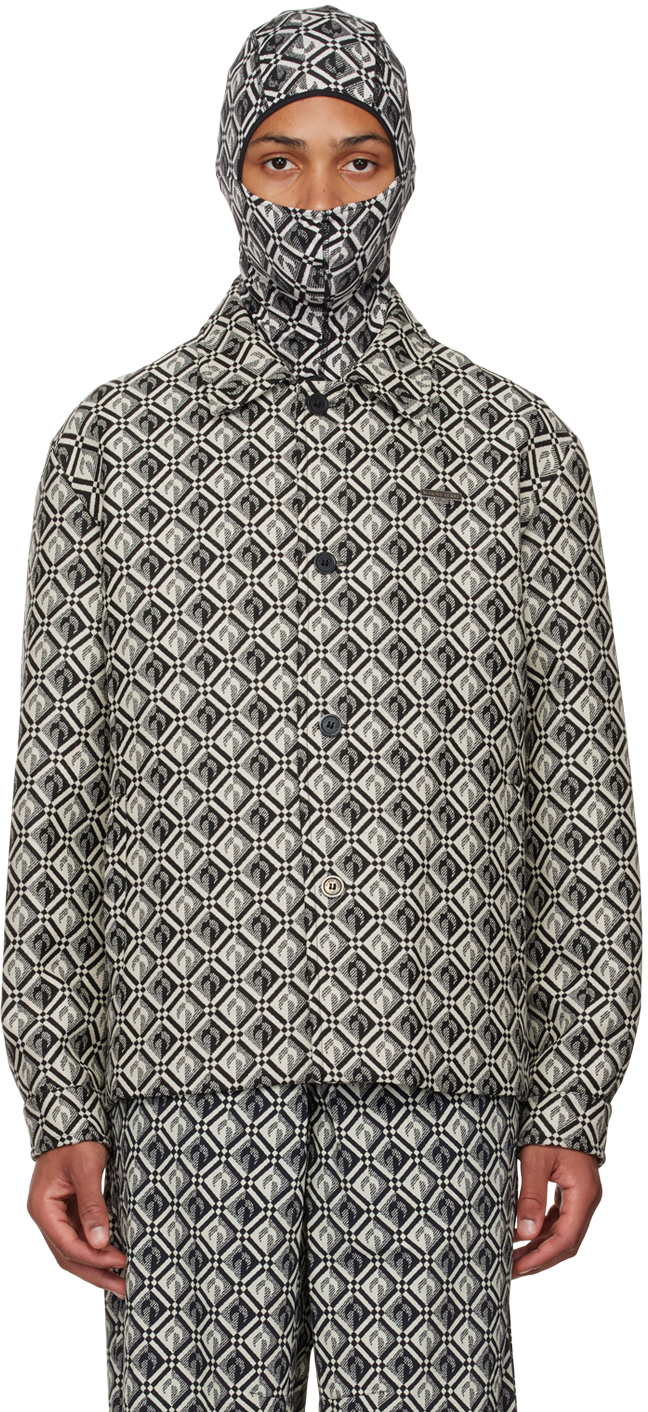 Marine Serre: Black & White Moon Diamant Jacket | SSENSE UK