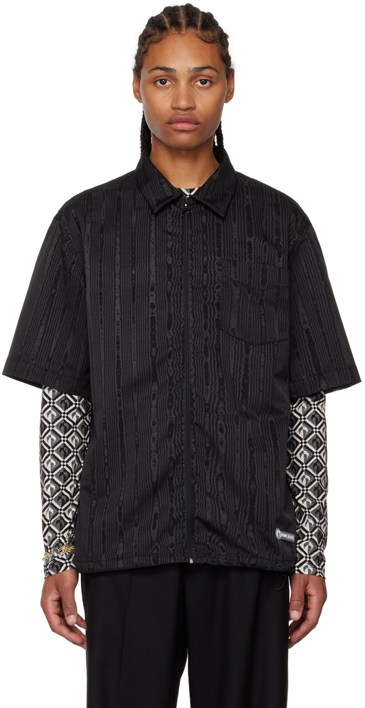 Marine Serre: Black White Line Shirt | SSENSE